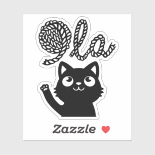 Adesivo Kamala Harris Presidente 2024 Comma La Cat e Yarn