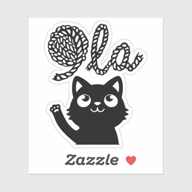 Adesivo Kamala Harris Presidente 2024 Comma La Cat e Yarn (Folha)