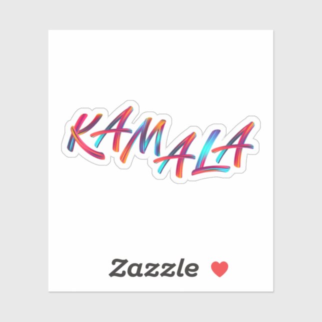 Adesivo Kamala Harris Texto Colorido 2024 (Folha)