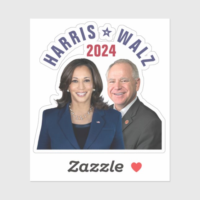 Adesivo Kamala Harris Tim Walz 2024 Presidente Vice Fotos (Folha)