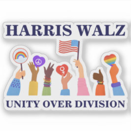 Adesivo Kamala Harris Tim Walz Unity Over Division