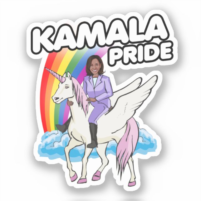 ADESIVO KAMALA PRIDE UNICORN E RAINBOCKER (Frente)