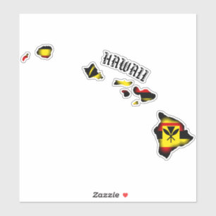 ADESIVO KANAKA MAOLI HAWAII ILHAS BLK YLW RED
