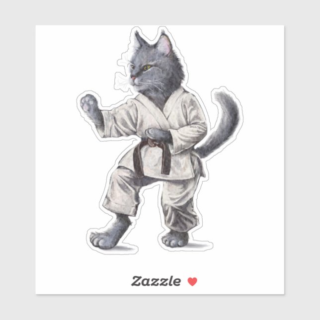 Adesivo Karate Cat Sticker (Folha)
