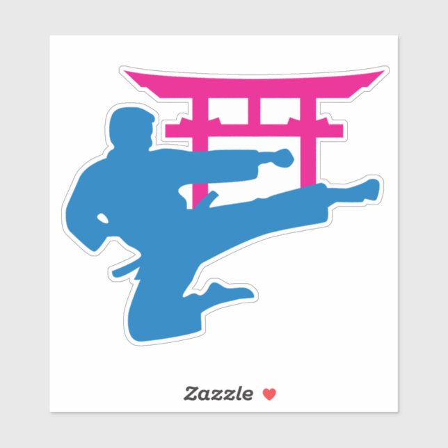 Adesivo Karate Torii Neon Fighter (Folha)
