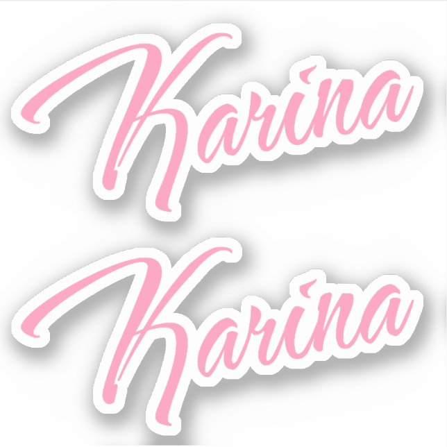 Adesivo Karina Decorative Name in Pink x2 Sticker (Frente)