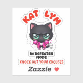 Adesivo Kat Lym In Defeater Mode Gym Sticker