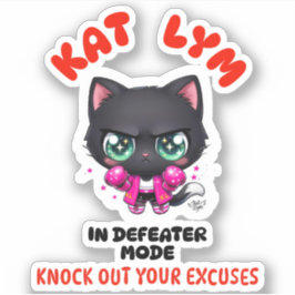 Adesivo Kat Lym In Defeater Mode Gym Sticker
