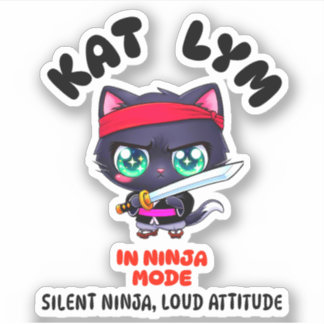 Adesivo Kat Lym In Ninja Mode Black Cat