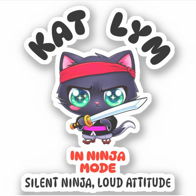 Adesivo Kat Lym In Ninja Mode Black Cat (Frente)