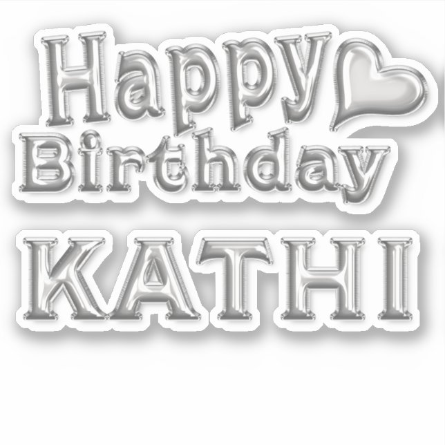 Adesivo Kathi Happy Birthday silver Aufkleber Sticker (Frente)