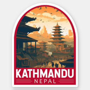 Adesivo Kathmandu Nepal Viagem Art Vintage