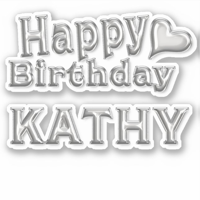 Adesivo Kathy Happy Birthday silver Aufkleber Sticker (Frente)