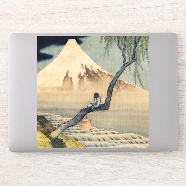Adesivo Katsushika Hokusai - Menino Vivendo o Monte Fuji (Computador)