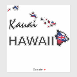Adesivo KAUAI - HAWAII ILHAS HI Flag BLK