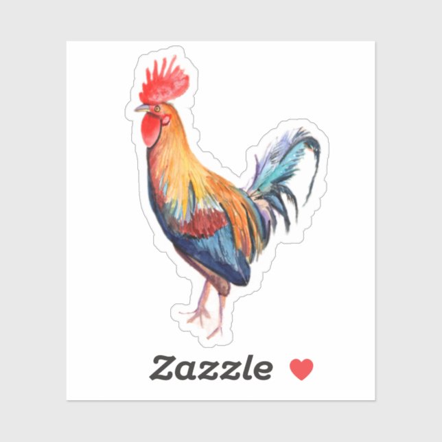 Adesivo Kauai Rooster Chicken Hawaii Animal Sticker (Folha)
