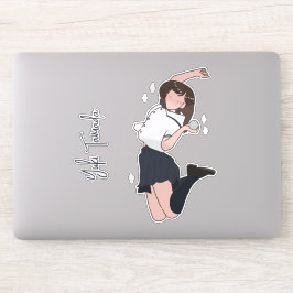 Adesivo Kawai Jumping Girl personalizável