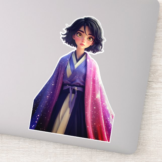 Adesivo Kawaii Anime Girl Sticker | Cute Galaxy Aesthetic  (Detalhe)
