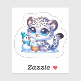 Adesivo Kawaii Anime Snow Leopard Kid's Sticker 