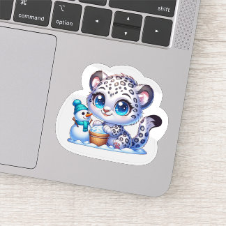 Adesivo Kawaii Anime Snow Leopard Kid's Sticker 