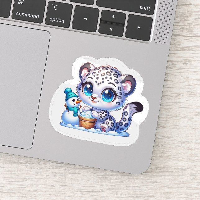 Adesivo Kawaii Anime Snow Leopard Kid's Sticker  (Detalhe)