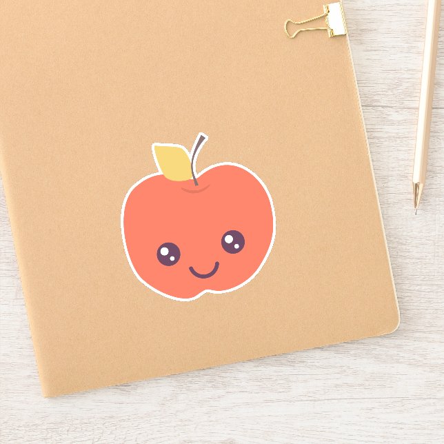 Adesivo Kawaii Apple Kiss-Cut Vinyl Sticker (Notebook)