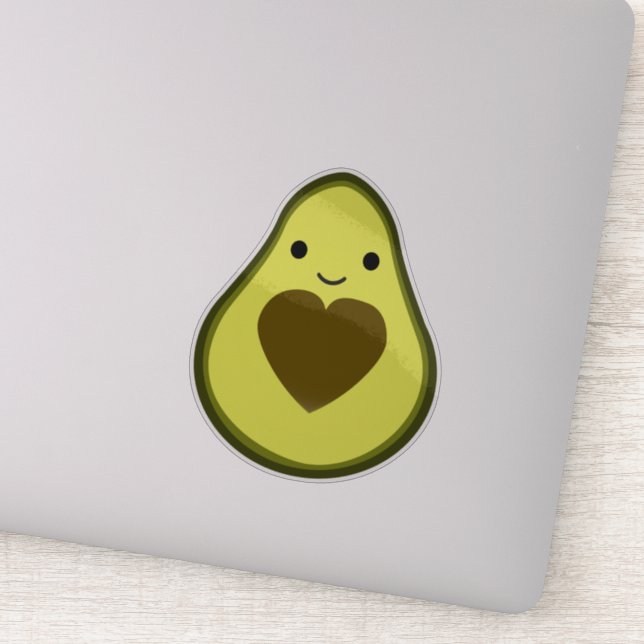 Adesivo Kawaii Avocado com Boca Cardíaca (Detalhe)