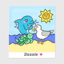 Adesivo Kawaii Beach Friends Sticker
