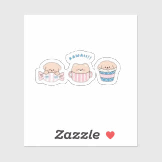 Adesivo Kawaii Bear Sticker – Cute Pastel Cartoon Vinyl De