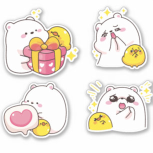 Adesivo Kawaii Bears Sticker