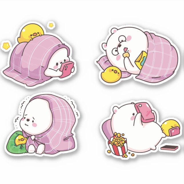 Adesivo Kawaii Bears Sticker (Frente)