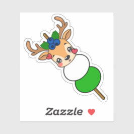 Adesivo Kawaii Blueberry Deer Dango - Espeto Japonês de Fr