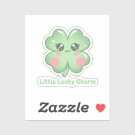 Adesivo Kawaii Blushing Four Leaf Clover Lucky Charm