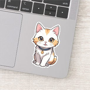 Adesivo Kawaii Cat com Charm Felino