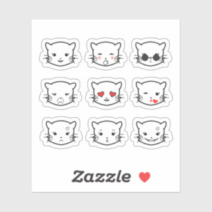 Adesivo Kawaii Cat Emoji