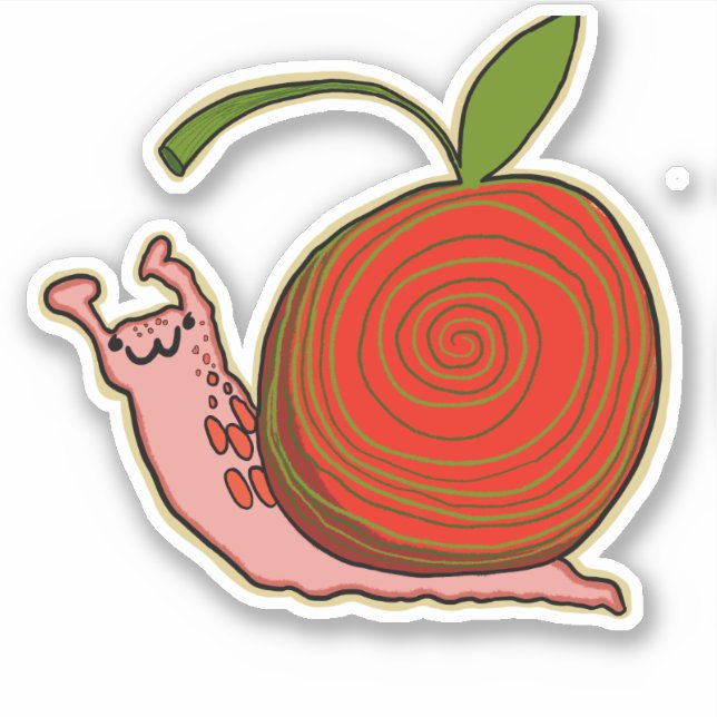 Adesivo Kawaii Cherry Snail Sticker (Frente)
