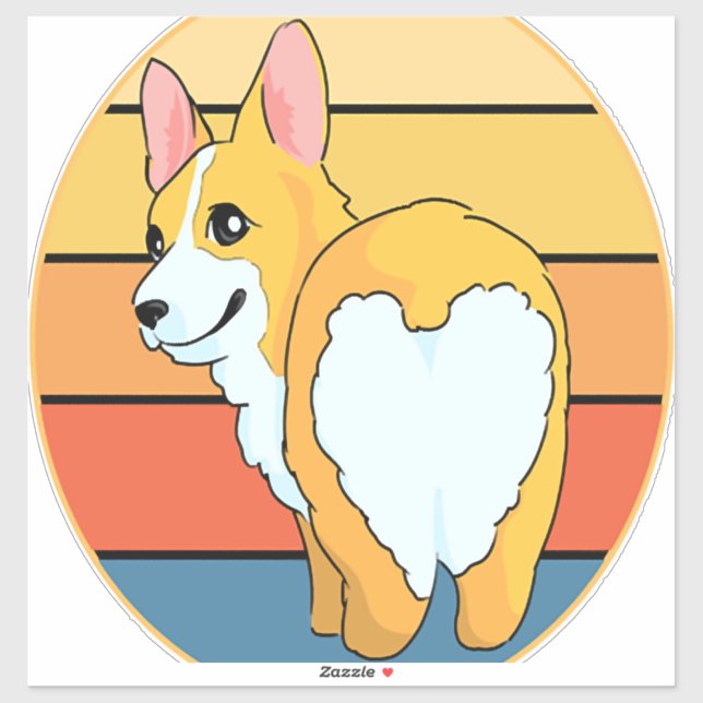 Adesivo Kawaii Corgi (Folha)