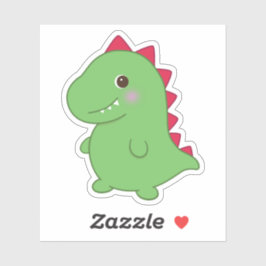 Adesivo Kawaii Cute Chibi Green Dino T-Rex