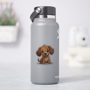 Adesivo Kawaii Dachshund, Feliz Cachorro, Pequeno