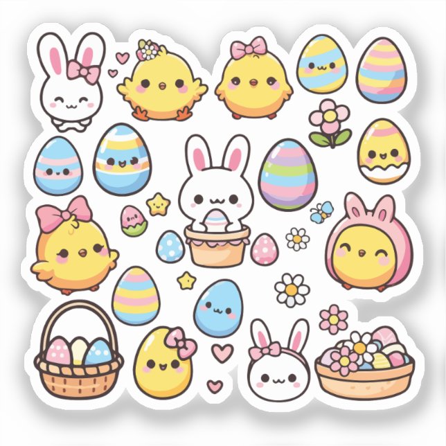 Adesivo Kawaii Easter (Frente)