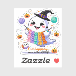 Adesivo Kawaii Ghost Knitker - Gif Bonito Halloween