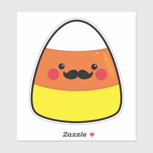 Adesivo Kawaii Halloween Candy Corn com bigode