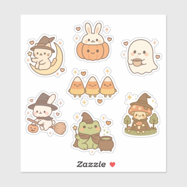 Adesivo Kawaii Halloween Sticker Pack (Folha)