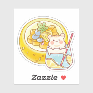 Adesivo Kawaii Hamster Limonada & Sobremesa de Melão - Ver