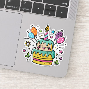 Adesivo Kawaii Happy Birthday Sticker