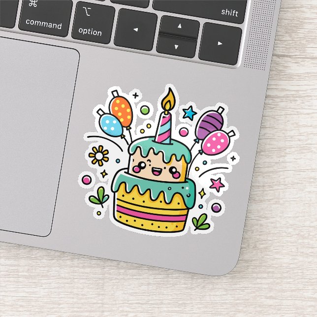 Adesivo Kawaii Happy Birthday Sticker (Detalhe)