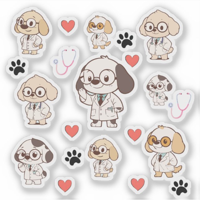 Adesivo Kawaii Medical Dog Stickers (Frente)