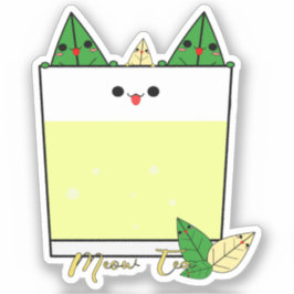Adesivo Kawaii Meow Tea Vinyl Sticker