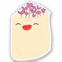 Adesivo Kawaii Nature Flower in Paper Bag Vinyl Sticker