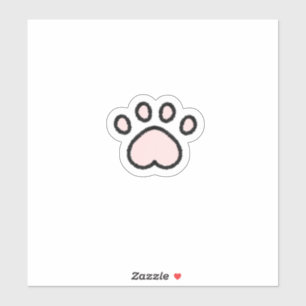 Adesivo Kawaii Pastel Pink Cat Paw